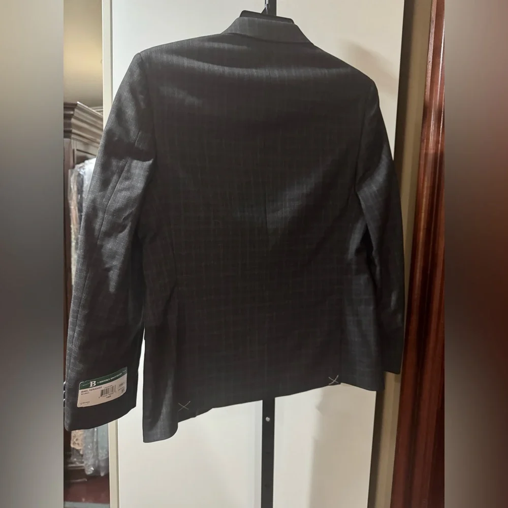 NWT- Boys Brooks Brothers Charcoal Checkered Blazer